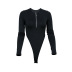 solid color plus velvet long-sleeved zipper round neck jumpsuit nihaostyles clothing wholesale NSMG81124