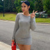 Solid Color Round Neck Pullover Long Sleeve Short Dress NSMG81149