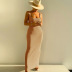Solid Color Round Neck Pullover Threaded Long Dress NSMG81170