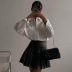 Leather Pleated Skirt NSFLY81214