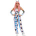 rhombus color matching pink circus costumes set nihaostyles wholesale halloween costumes NSPIS81401