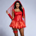 red jacquard dress set nihaostyles wholesale halloween costumes NSPIS81415