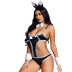 Bunny Girl Black Lace One-Piece Sling Underwear Set NSPIS81432