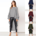 long-sleeved pullover irregular chiffon top nihaostyles clothing wholesale NSLBS81483