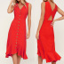 solid color V-neck single-breasted waistless backless dress nihaostyles clothing wholesale NSLBS81490