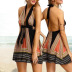 Halter V-Neck Dress with Belt nihaostyles clothing wholesale NSLBS81497