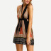 Halter V-Neck Dress with Belt nihaostyles clothing wholesale NSLBS81497