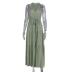 halter neck sleeveless print dress with belt nihaostyles clothing wholesale NSLBS81506