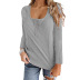 long-sleeved button solid color T-shirt nihaostyles clothing wholesale NSLZ81516