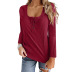 long-sleeved button solid color T-shirt nihaostyles clothing wholesale NSLZ81516