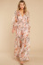 Floral Digital Print Button Ruffled Long-Sleeved Dress NSMDF81528