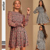 Floral Digital Print Long-Sleeved Dress NSMDF81545