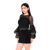 mesh stitching top and skirt set nihaostyles clothing wholesale NSXYZ81560