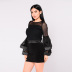 mesh stitching top and skirt set nihaostyles clothing wholesale NSXYZ81560