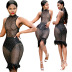 sleeveless stamping mesh dress nihaostyles clothing wholesale NSXYZ81585