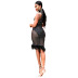 sleeveless stamping mesh dress nihaostyles clothing wholesale NSXYZ81585