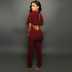 solid color loose jumpsuit with zipper nihaostyles clothing wholesale NSXYZ81586
