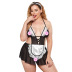 plus size lace maid costume lingerie nihaostyles clothing wholesale NSMDS77134