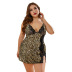 women s leopard print lace stitching strap two-piece underwear set nihaostyles clothing wholesale NSMDS77135