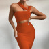 Mid-Length Solid Color Tube Top Dress NSDMS77157