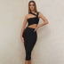 Mid-Length Solid Color Tube Top Dress NSDMS77157