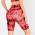 women s digital printing high-waist quick-drying high-elastic sports shorts nihaostyles clothing wholesale NSSMA77192