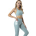 women s quick-drying sports bra with zipper fitness leggings two-piece yoga suit nihaostyles clothing wholesale NSSMA77222