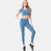 women s sports crop top high waist leggings two-piece yoga suit nihaostyles clothing wholesale NSSMA77225