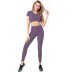 women s sports crop top high waist leggings two-piece yoga suit nihaostyles clothing wholesale NSSMA77225