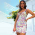women s printing Slim-fit strap dress nihaostyles clothing wholesale NSXPF77242
