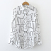 Geometric Pattern Printed Long-Sleeved Shirt NSYID77483