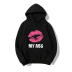 Women s lip print loose plus fleece hoodie nihaostyles clothing wholesale NSYAY77477