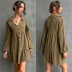 solid color lapel long sleeve shirt dress nihaostyles clothing wholesale NSYMR81587