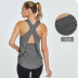 high stretch cross back strap sleeveless yoga blouse nihaostyles clothing wholesale NSZLJ81652