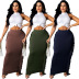 Solid Color Fringe Skirt NSTYF81679