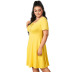 plus size pure color square collar lace up dress nihaostyles clothing wholesale NSYMA81698