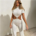fake two-piece high-neck strap hollow wide-leg jumpsuit nihaostyles clothing wholesale NSFD81711