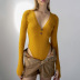 Cotton Long Sleeve V-neck jumpsuit nihaostyles clothing wholesale NSFD81715