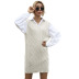 women s solid color v-neck knitted sweater dress nihaostyles clothing wholesale NSYYF77317