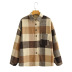 loose brown thick plaid lapel coat nihaostyles clothing wholesale NSXPF77381
