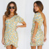 oblique collar short-sleeved lotus leaf print dress nihaostyles clothing wholesale NSXPF77391