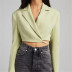 women s cross-wrapped lace-up short blazer nihaostyles clothing wholesale NSXPF77409