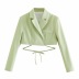 women s cross-wrapped lace-up short blazer nihaostyles clothing wholesale NSXPF77409