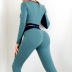 women s long sleeves top high waist pants two-piece yoga suit nihaostyles clothing wholesale NSSMA77414