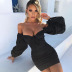 women s off-the-shoulder folds lace-up dress nihaostyles clothing wholesale NSDMS77429