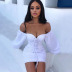 women s off-the-shoulder folds lace-up dress nihaostyles clothing wholesale NSDMS77429