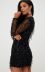 Round Neck Sequins Long-Sleeved Dress NSDMS77431