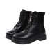 women s lace-up side zipper PU leather motorcycle boots nihaostyles clothing wholesale NSHYR77510
