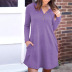 women s pocket button solid color loose long-sleeved dress nihaostyles clothing wholesale NSLZ77516