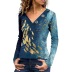 women s printing V-neck long-sleeved t-shirt nihaostyles clothing wholesale NSLZ77514